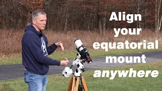 Align equatorial mount when unable to see pole star (north or south)