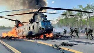 40 US and German helicopters carrying 25,000 elite troops were hit by Russian anti air missiles