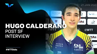 Hugo Calderano Post Semifinal Interview | WTT Contender Doha 2023