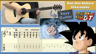 Dan Dan Kokoro Hikareteku / Dragon Ball GT theme (Easy Guitar) [Notation + TAB]
