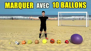 MARQUER AVEC 10 BALLONS DIFFÉRENTS À LA PLAGE (J'ai mis une RETOURNÉE BUT😮)