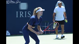 [HD 1080p] Eugenie Bouchard Practising at the Rogers Cup (feat. Alison Riske) | August 1, 2019