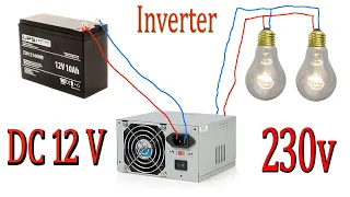 Make a Simple 12v DC to 230v AC Inverter 300W 500W Full Tutorial / DIY Inverter From PC Power Supply