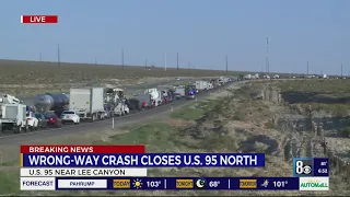 Wrong-way driver, rollover crash closes US 95 northbound, north of Las Vegas