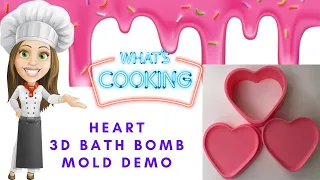 Heart 3D Bath Bomb Mold - Printed by The Soap Chef, available for sale on our website below