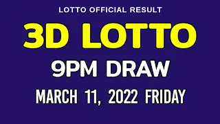 3D LOTTO RESULT 9PM DRAW MARCH 11, 2022 PCSO SWERTRES LOTTO RESULT TODAY 3RD DRAW EVENING