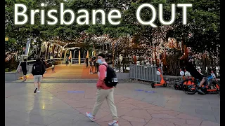 Walk  Brisbane  The Queensland University . 4k video .