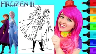 Coloring Frozen 2 Anna & Elsa Sisters Disney Coloring Page Prismacolor Markers | KiMMi THE CLOWN