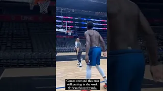 ANTHONY EDWARDS PUTTING SOME EXTRA WORK IN TONIGHTS POST GAME VS CLIPPERS AT CRYPTO.COM AREN