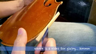 [Violin Repair] restoration of narrow violin edge