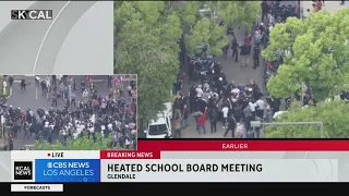 Protesters fight outside Glendale school district meeting about LGBTQ studies