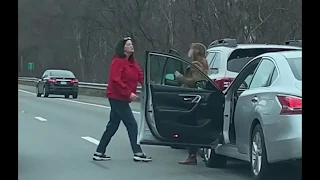 ROAD RAGE: Two women fight on highway