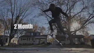 MY 2 MONTH SKATEBOARDING PROGRESSION! KICKFLIPS*