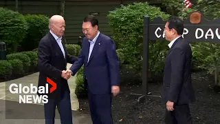 Biden welcomes Japan, South Korea leaders for major security summit at Camp David