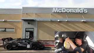 Driving an ILLEGAL Lamborghini Racecar thru McDonalds w/Tanner Fox