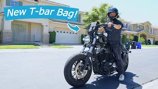 My New T-Bar Bag For My Harley Rocks! [Tbar Bag By Kemimoto]
