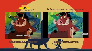 Timon & Pumbaa (1995-99): Intro Print Comparison (Original VS Remastered)