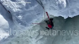 Cadono in un crepaccio sul Monte Rosa, salvati due scialpinisti
