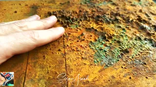 HOW TO MAKE RUST PATINA WITH COLLAGE & TEXTURE and ACRYLICS DEMO