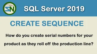 Use SEQUENCE to create serial numbers for your product as they roll off the production line.