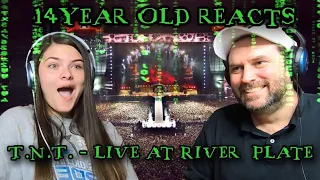 Annie likes AC/DC?!?!  14 Year-Old Reaction to T.N.T. live at River Plate