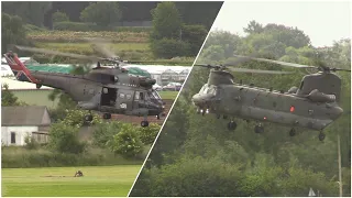 Chinook and Puma Cosford airshow 2022 arrivals