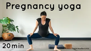 20min Pregnancy yoga standing flow | gentle full body class | feel your best | all trimesters