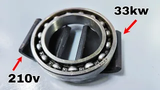 How to turn Bearing into 210v, 33000w, Super strong generator