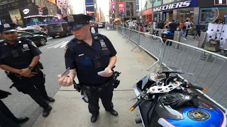 GETTING PULLED OVER BY THE NYPD ON MY BMW S1000RR IN THE MIDDLE OF TIME SQUARE NYC…