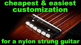 classical guitar mod for nylon strings, easy acoustic guitar customization, flamenco string beads