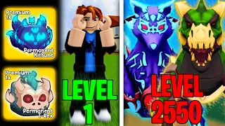 Going From Level 1 NOOB To MAX LEVEL With Kitsune & T-Rex Fruit Blox Fruits roblox