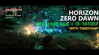 HORIZON ZERO DAWN - GTX 1060 6GB + I3-10105F ENTRY LEVEL PC GAMING FPS PERFORMANCE