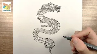comment dessiner un dragon japonais