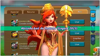 Abrindo baú da fortuna (lingote 2023) - Lords Mobile