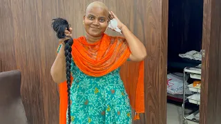 Siddipet Girl Single braid shave #hairdonation #headshave #viral