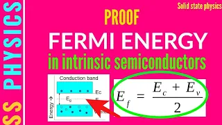 (हिंदी) Fermi level in intrinsic (pure) semiconductors, proof hd, physics