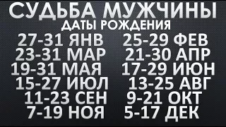 Судьба Мужчин рожденных 23-31 марта, 21-30 апреля, 19-31 мая  и другие см. описание. Чудинов