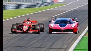 Ferrari F1 2018 vs Ferrari FXX K - Monza