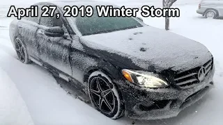Driving the Mercedes C-Class During Crazy Winter Storm with All Season Tires