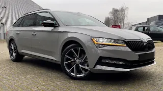 Skoda NEW Superb Sportline 2023 in 4K Meteor Steel Grey 19 inch Vega Walk around & detail inside