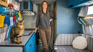 Solo Female Living in a Van for 2 years with a Cat 🚐🐈 Dodge Class B van tour.