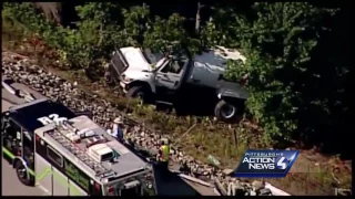 Truck goes off Pennsylvania Turnpike, down hillside in Westmoreland County