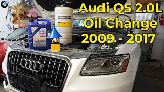Audi Q5 2.0 oil change - use an extractor to pump out old oil - no crawling under the car
