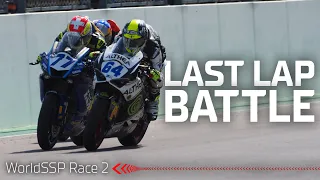 A thrilling LAST LAP BATTLE for the win in #WorldSSP Race 2 🥵 | #PRTWorldSBK