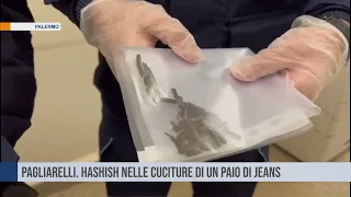 Palermo. Pagliarelli. Hashish nelle cuciture di un paio di jeans