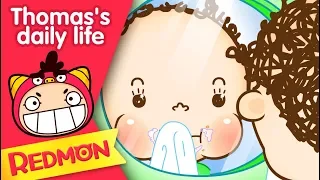 Wipe Your Mouth | Thomas's daily life | cartoons | REDMON