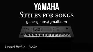 Lionel Richie - Hello (STYLE FOR YAMAHA PSR-SX900, GENOS)