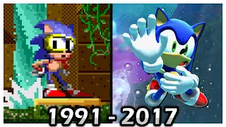 Evolution of Underwater Stages in Sonic Games (1991 - 2017)