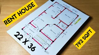 22 x 36 new rent house plan II 22 x 36 rent home design II 22 x 36 ghar ka naksha II village house