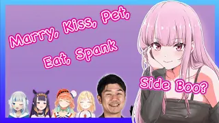 Who does Calli pick to Marry, Kiss, Pet, Eat, Spank, and Side Boo in HololiveEN (ft. Yagoo)